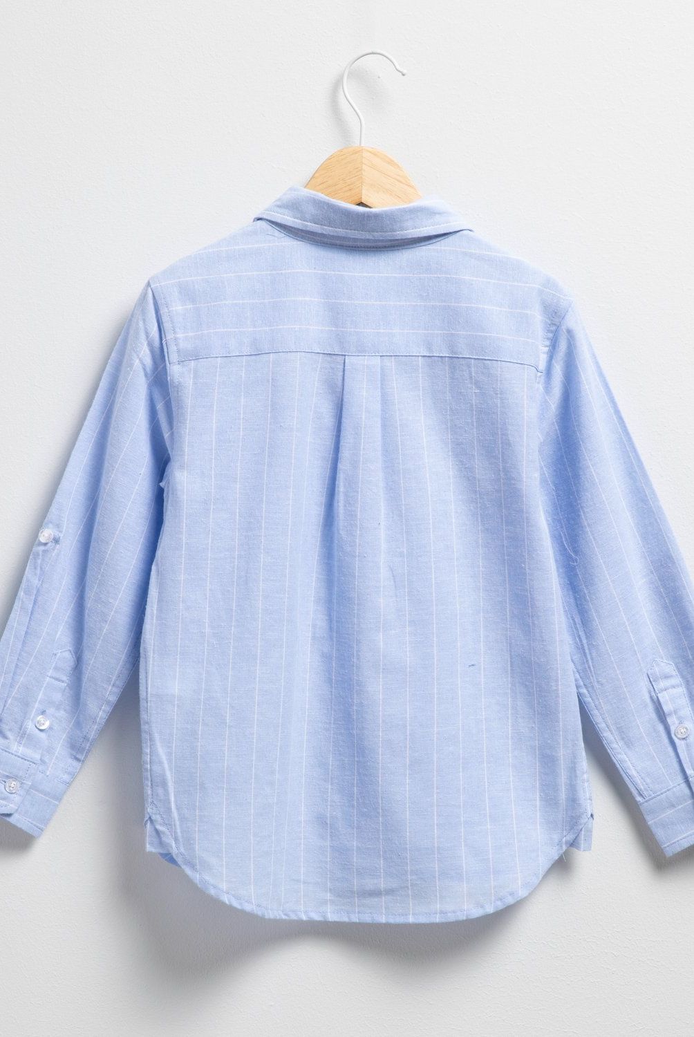 CONIGLIO - Camisa Coniglio Niño Manga Larga Algodón Lino Rayas