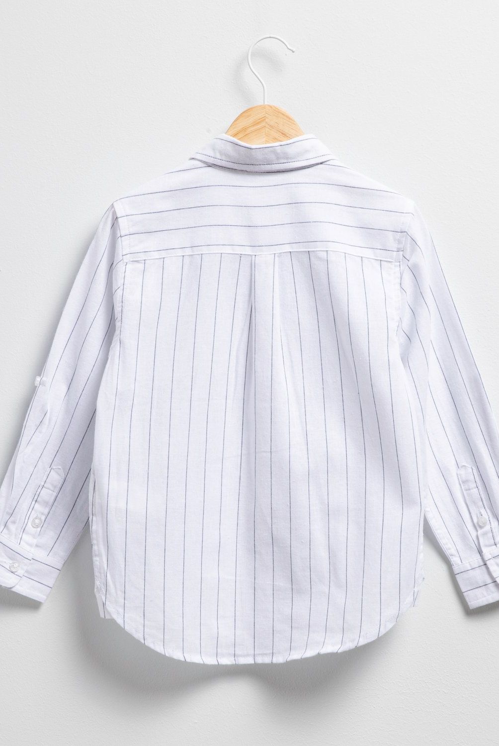 CONIGLIO - Camisa Coniglio Niño Manga Larga Algodón Lino Rayas