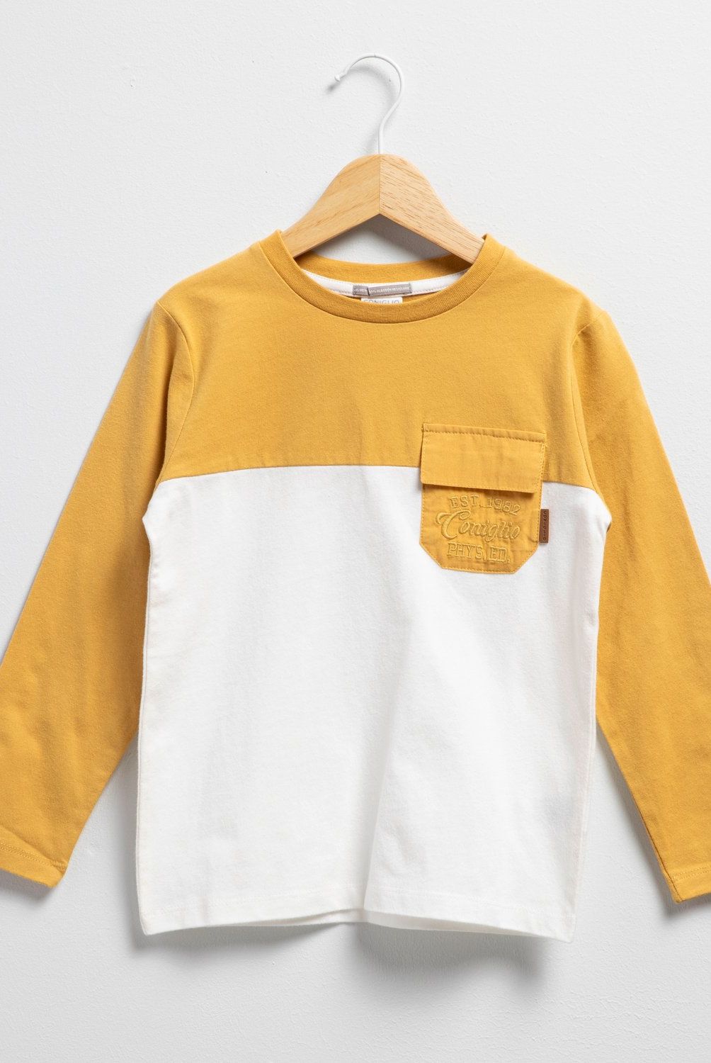 CONIGLIO - Polera Manga Larga Algodón Niño Coniglio Diseño Liso