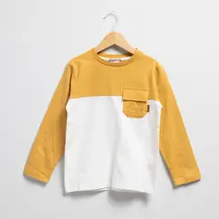 CONIGLIO - Polera Manga Larga Algodón Niño Diseño Liso