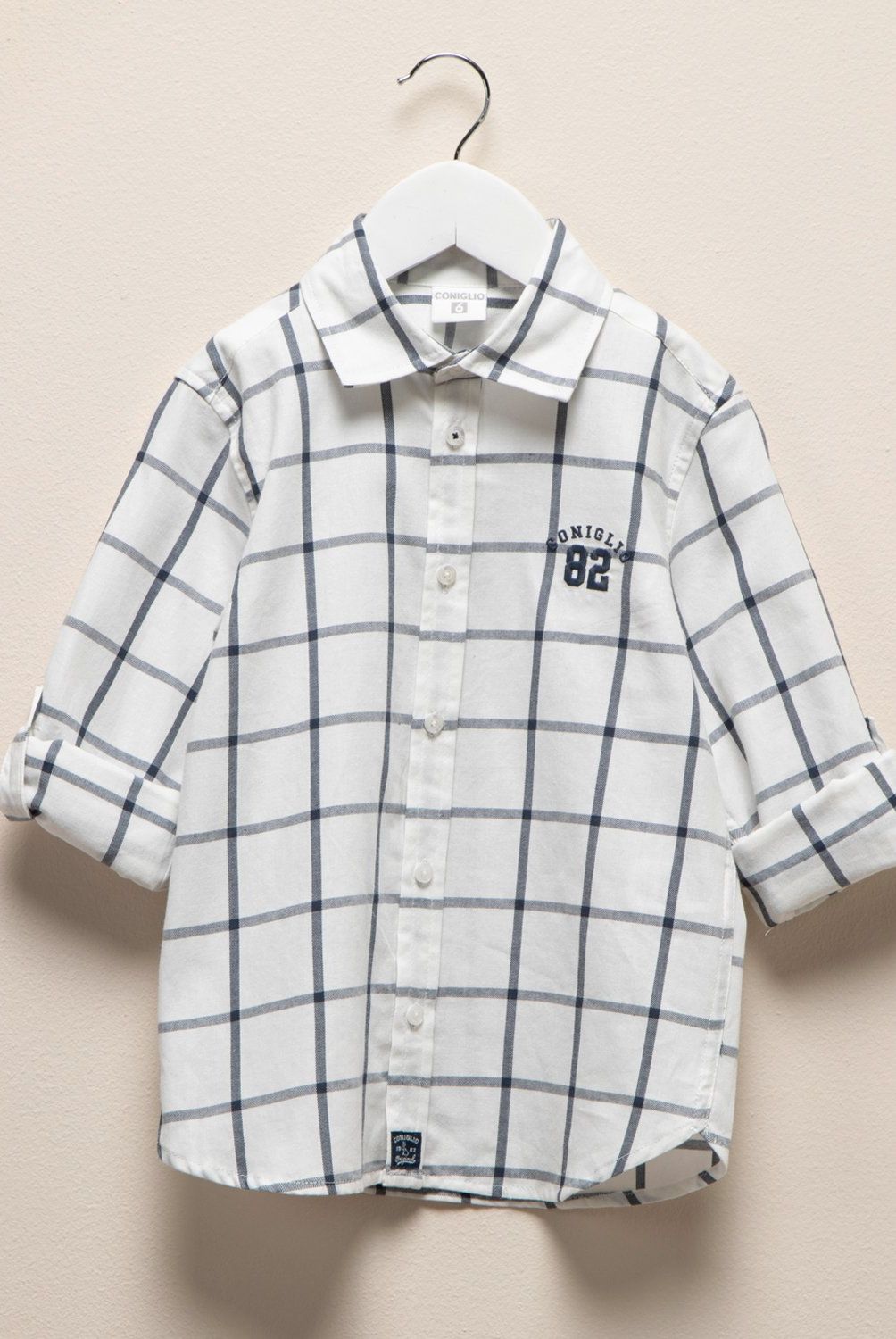 CONIGLIO - Camisa Coniglio Manga Larga Algodón Niño Diseño Cuadros