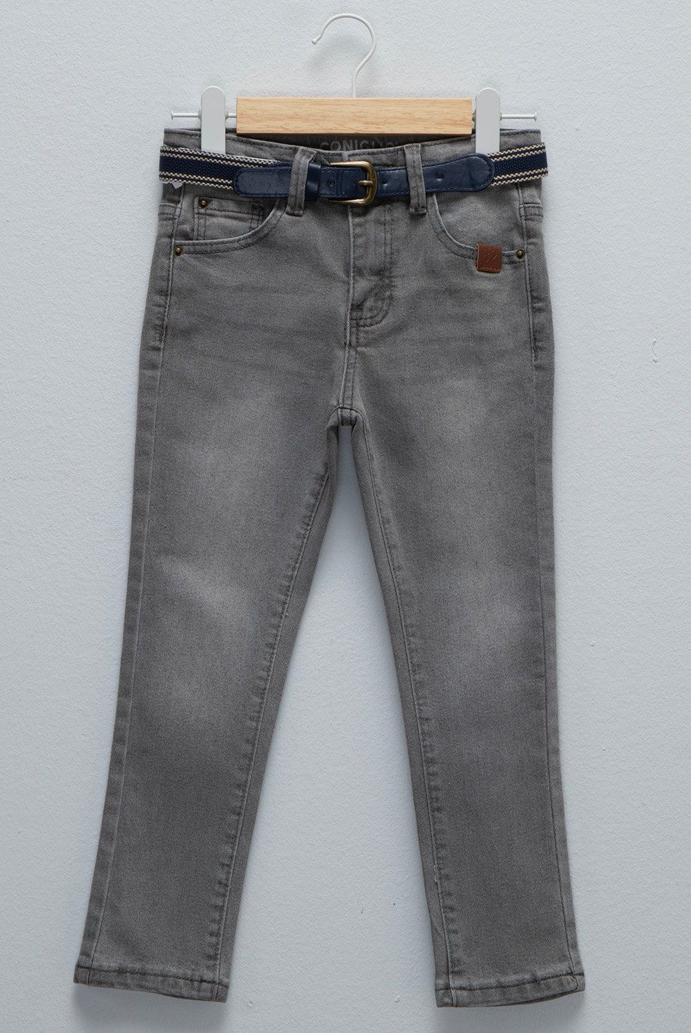 CONIGLIO - Jeans Coniglio Niño Tiro Medio Denim con Cinturón