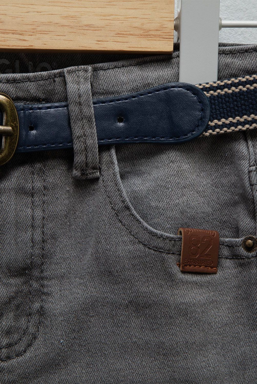 CONIGLIO - Jeans Coniglio Niño Tiro Medio Denim con Cinturón