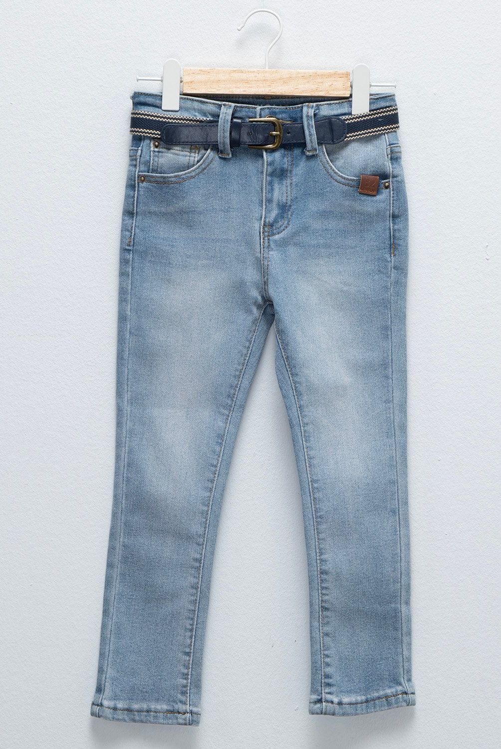 CONIGLIO - Jeans Coniglio Niño Tiro Medio Denim con Cinturón