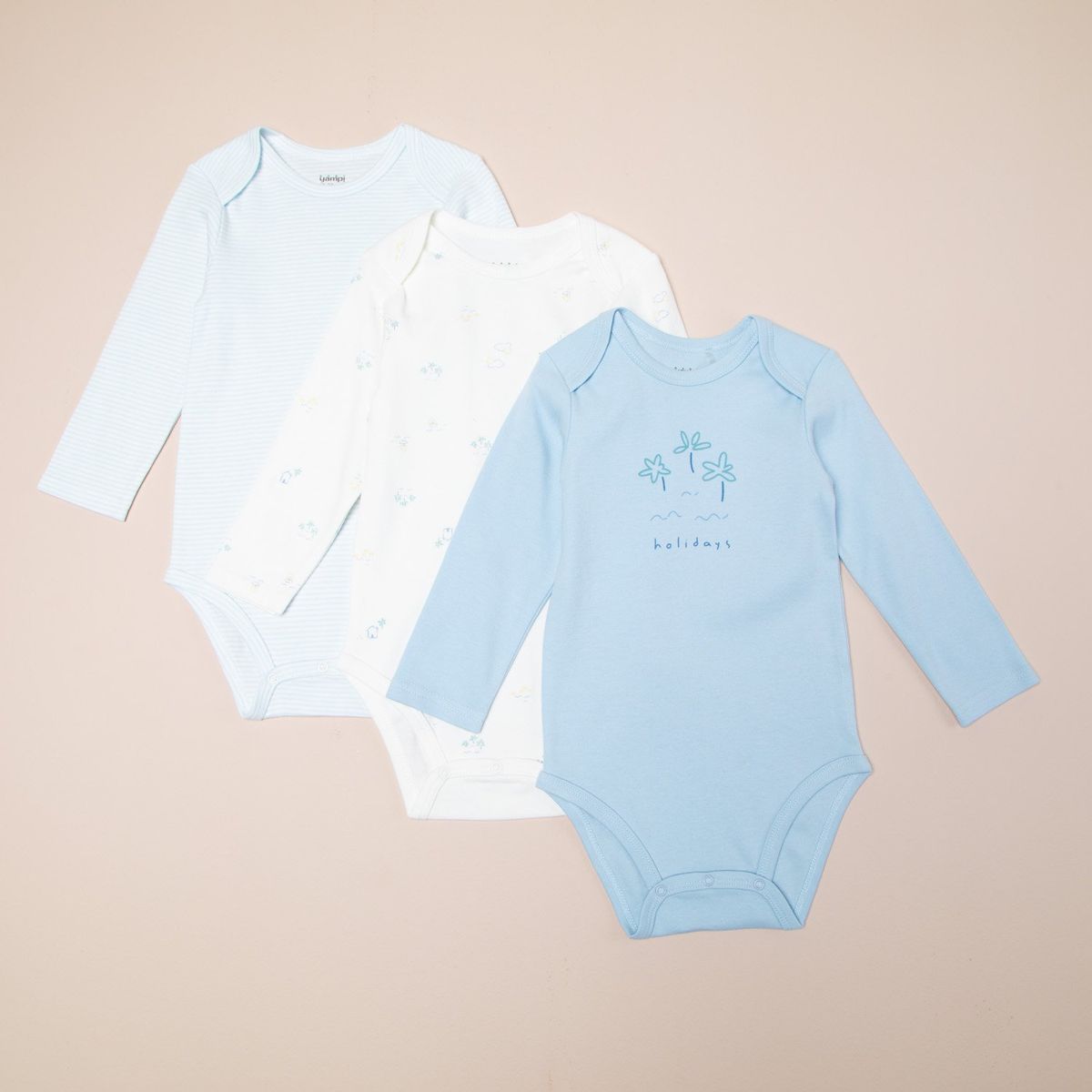 YAMP - Pack 3 Bodys Algodón Manga Larga Bebé Niño Yamp