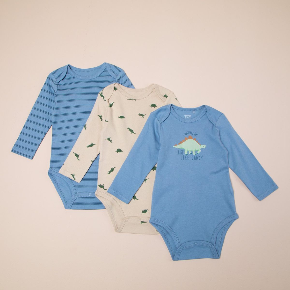 YAMP - Pack 3 Bodys Algodón Manga Larga Bebé Niño Yamp