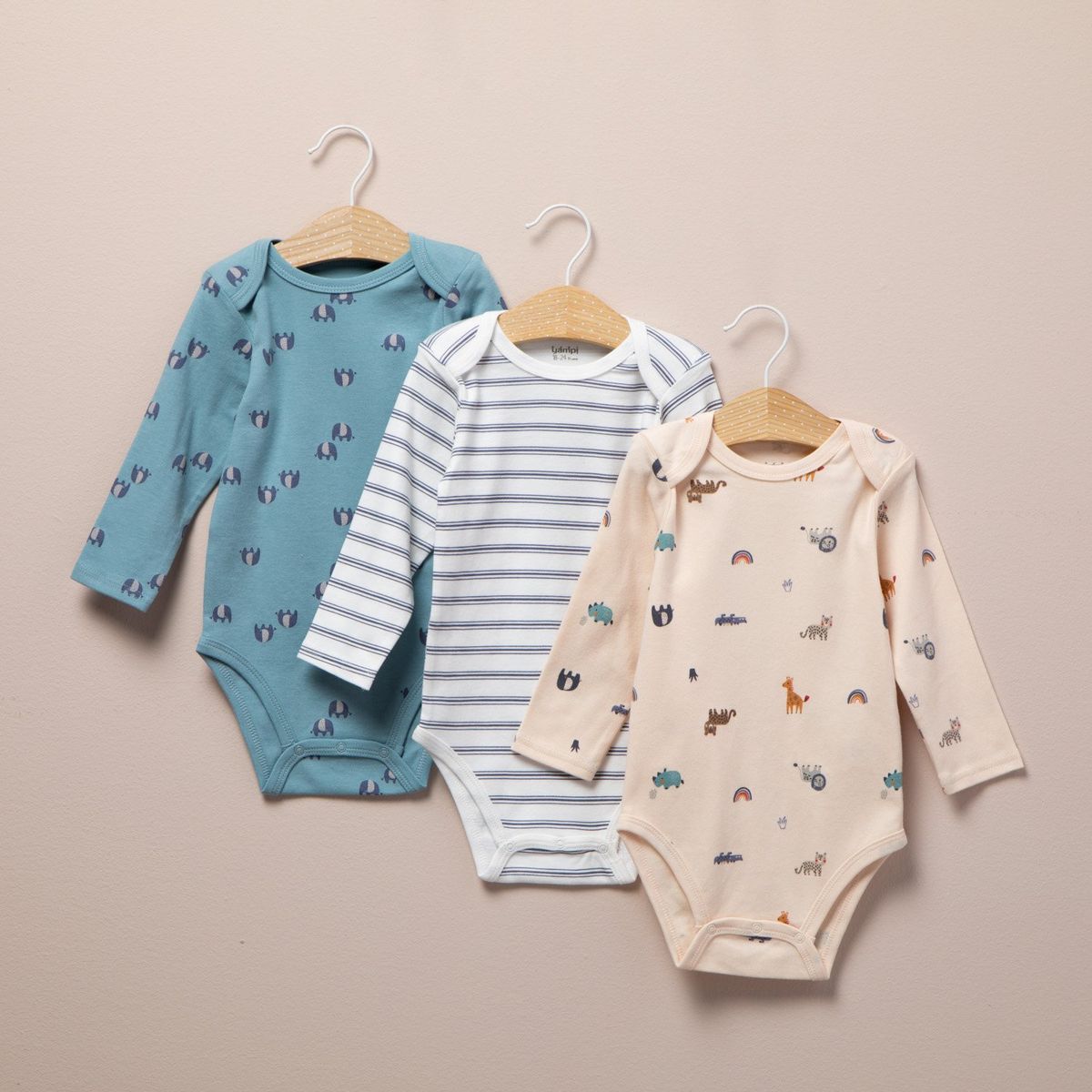 YAMP - Pack 3 Bodys Algodón Manga Larga Bebé Niño Yamp