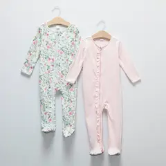 YAMP - Pack 2 Pijamas de Algodón Bebé Niña