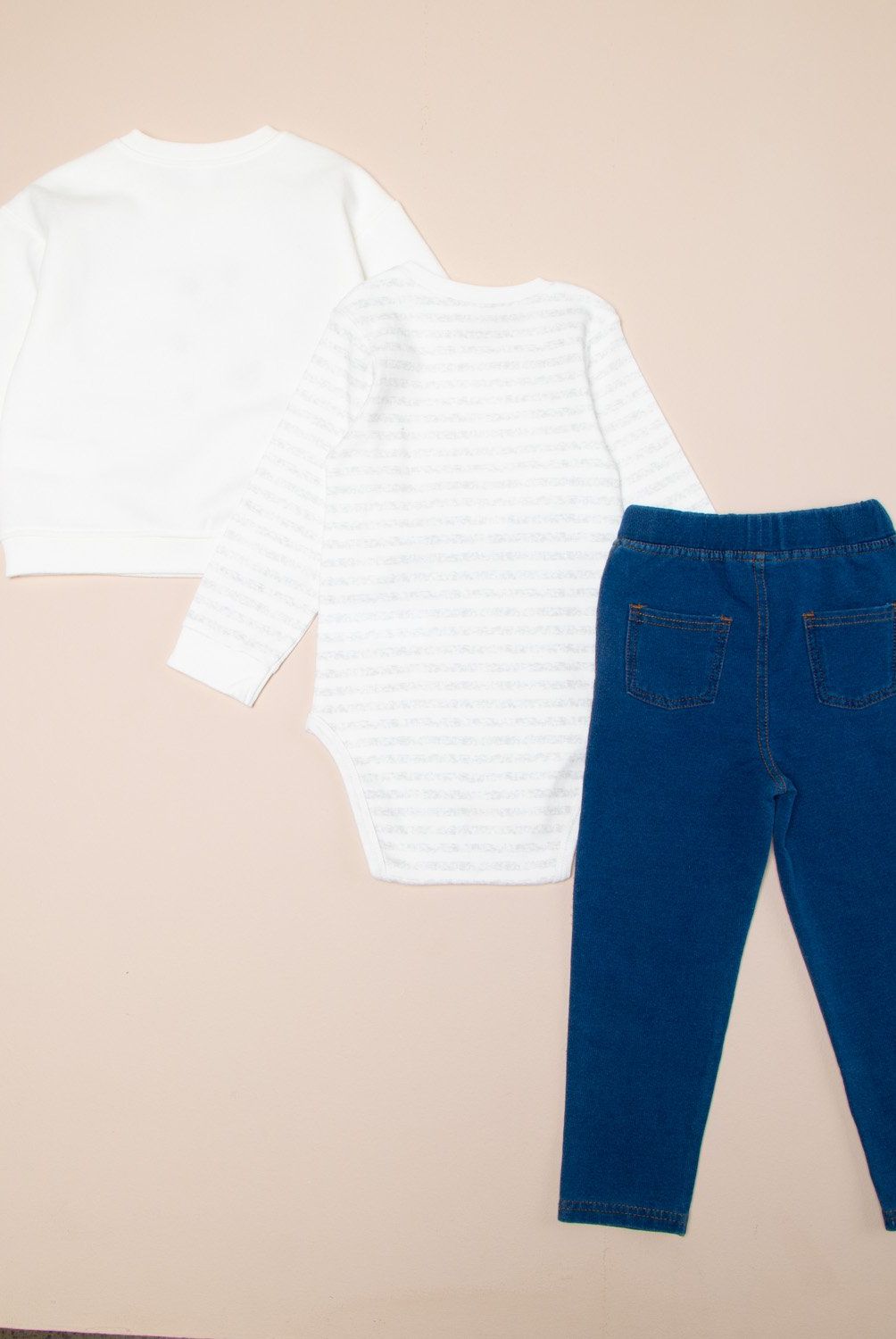 YAMP - Conjunto Yamp Bebé Niño Polerón Pantalón y Body Algodón Rayas