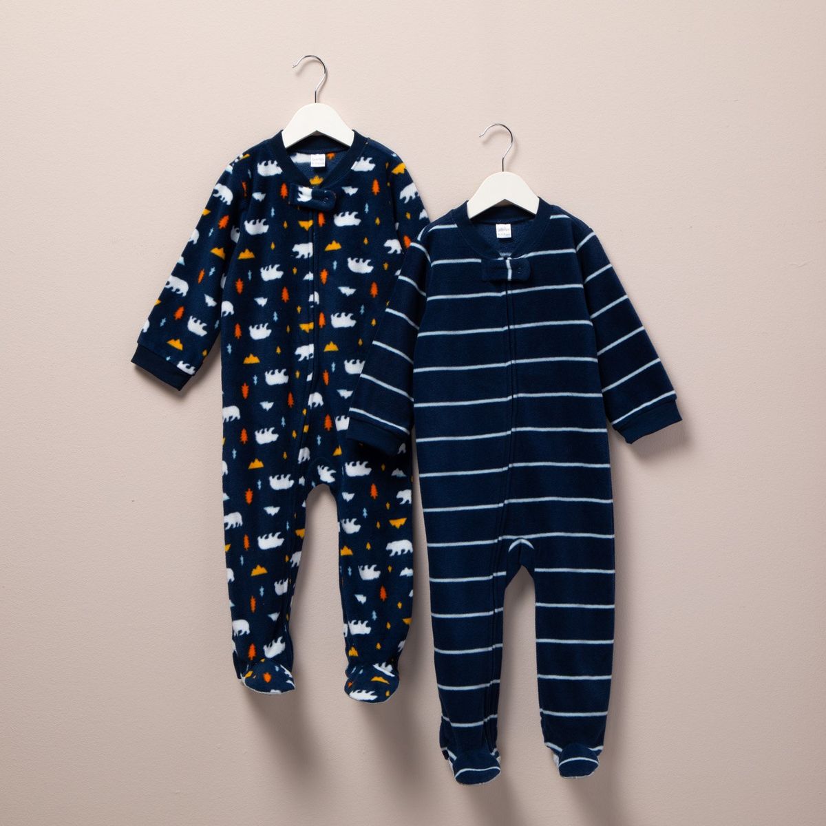 YAMP - Pack De 2 Pijamas Yamp Polar Bebé Niño Manga Larga