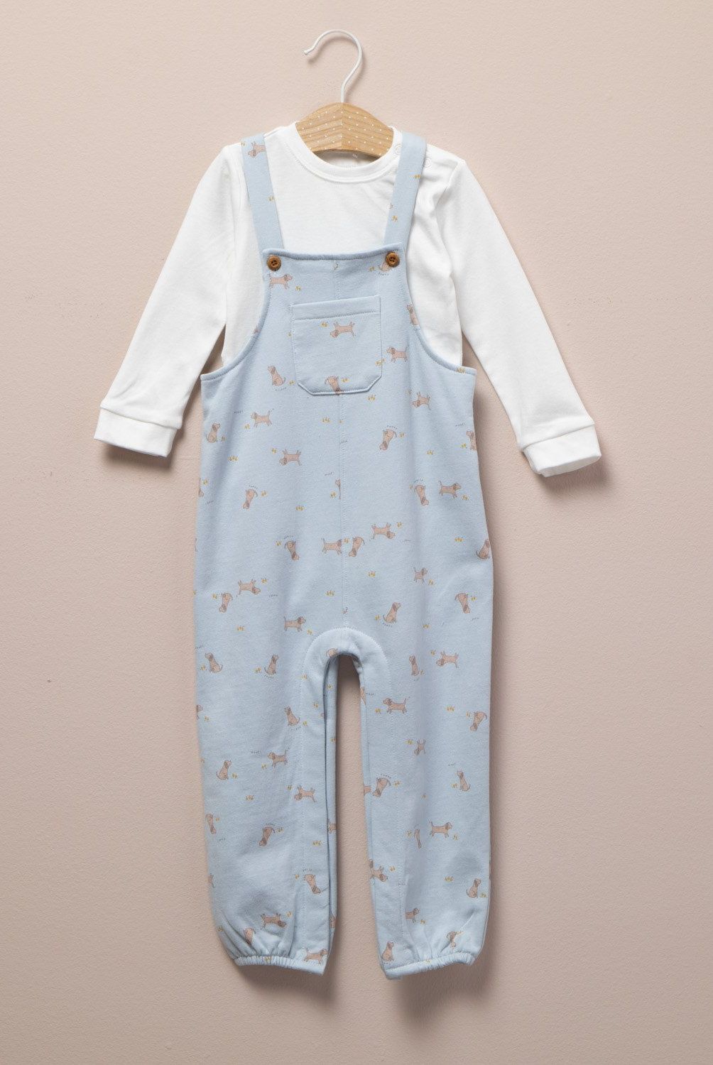 YAMP - Conjunto Jardinera y Body Yamp Bebé Niño Algodón Estampado