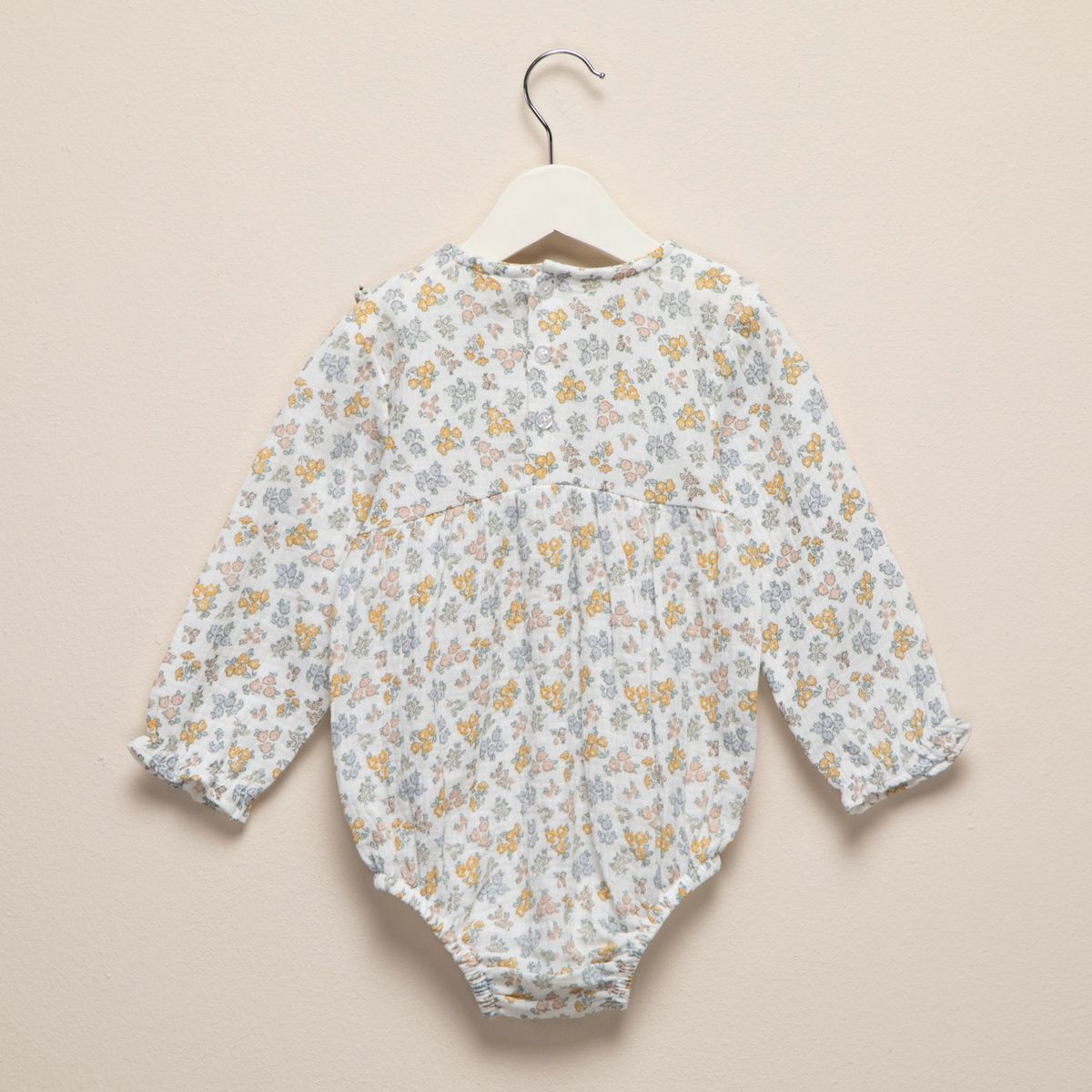 YAMP - Body Yamp Manga Larga Con Cuello Bebé Niña Algodón Flores