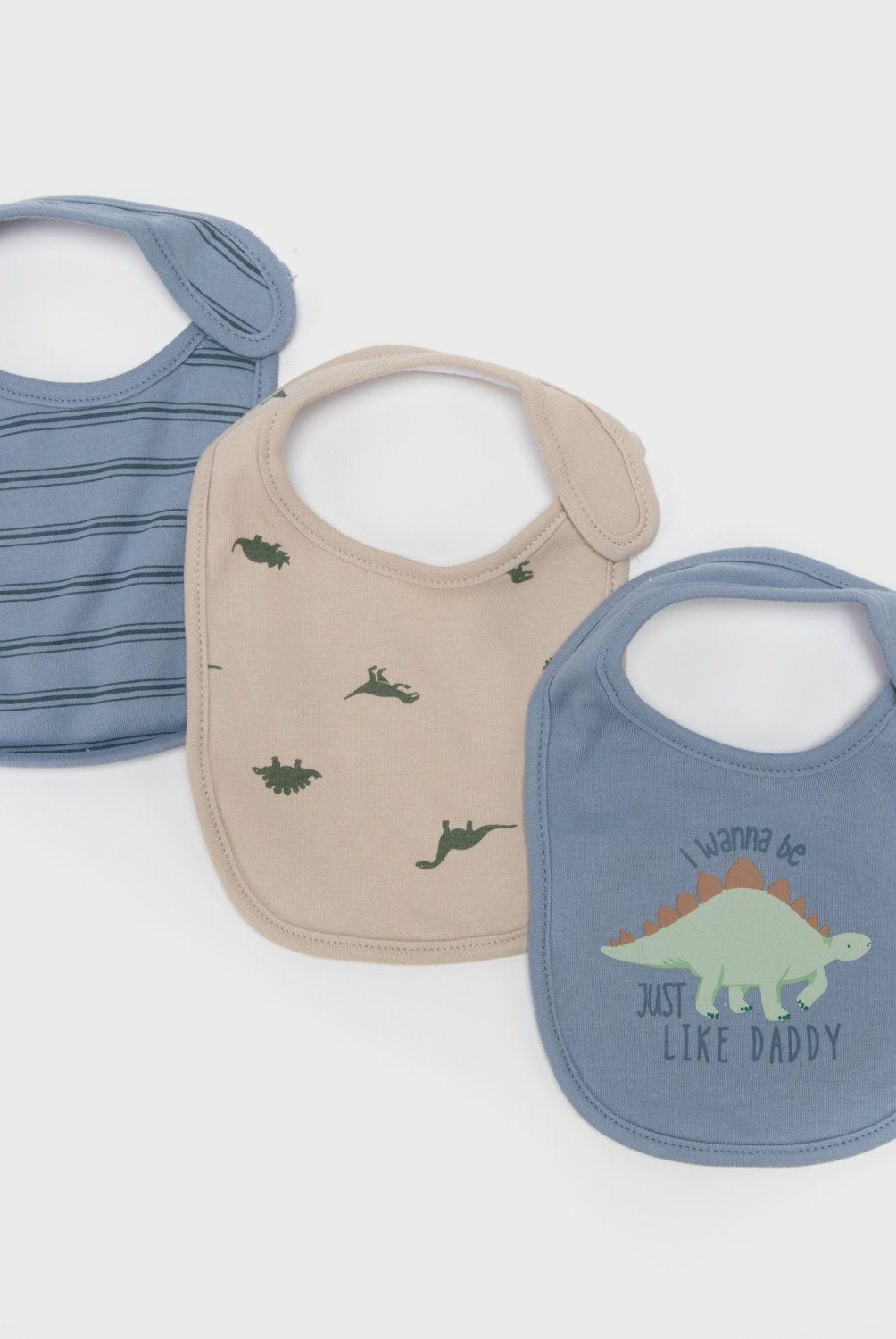YAMP - Pack de 3 Baberos Algodón Bebé Niño Yamp Diseño Dinosaurio