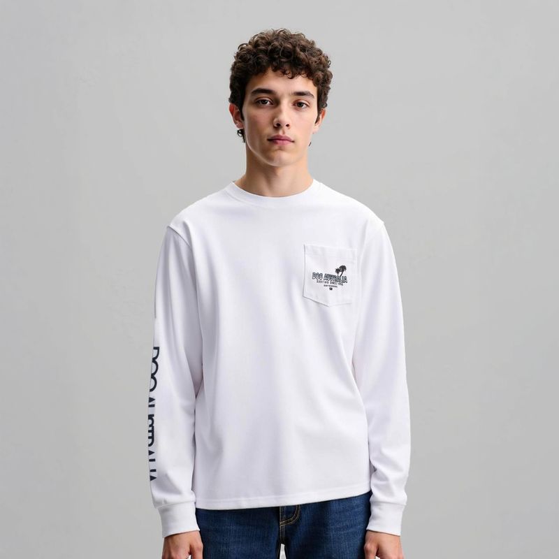 DOO AUSTRALIA - Polera Doo Australia Niño Manga Larga Algodón Estampada