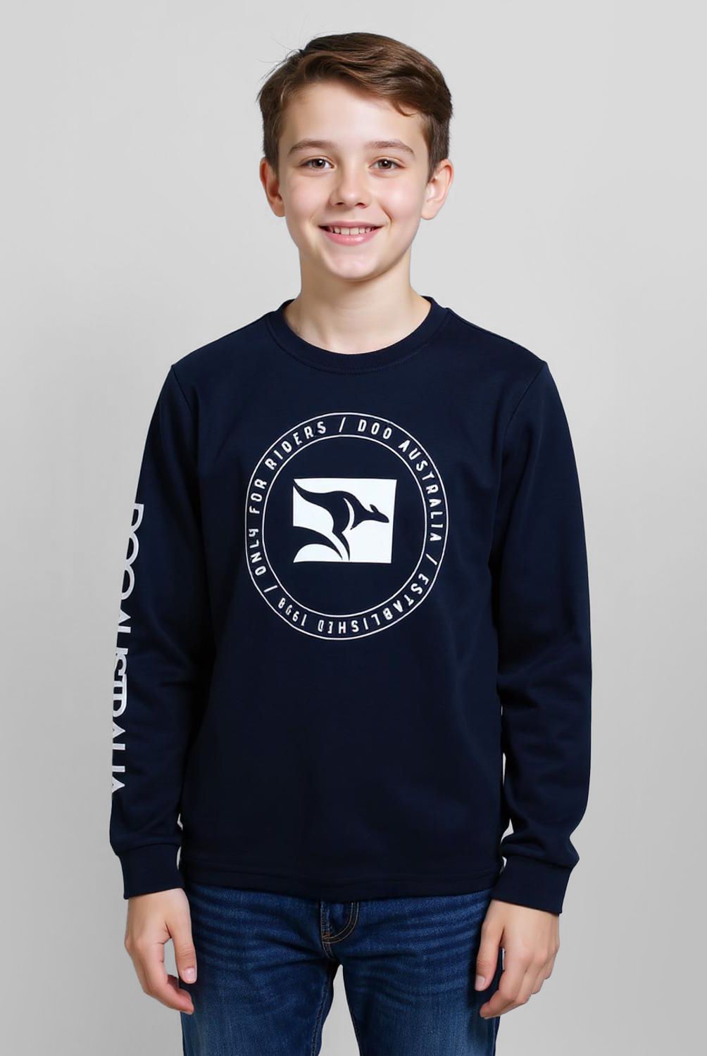 DOO AUSTRALIA - Polera Doo Australia Niño Manga Larga Algodón Estampada