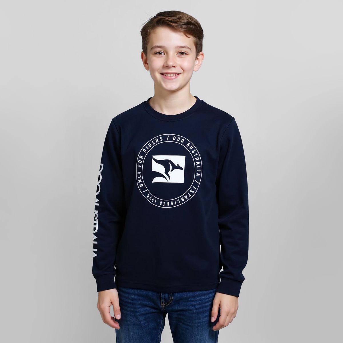 DOO AUSTRALIA - Polera Doo Australia Niño Manga Larga Algodón Estampada