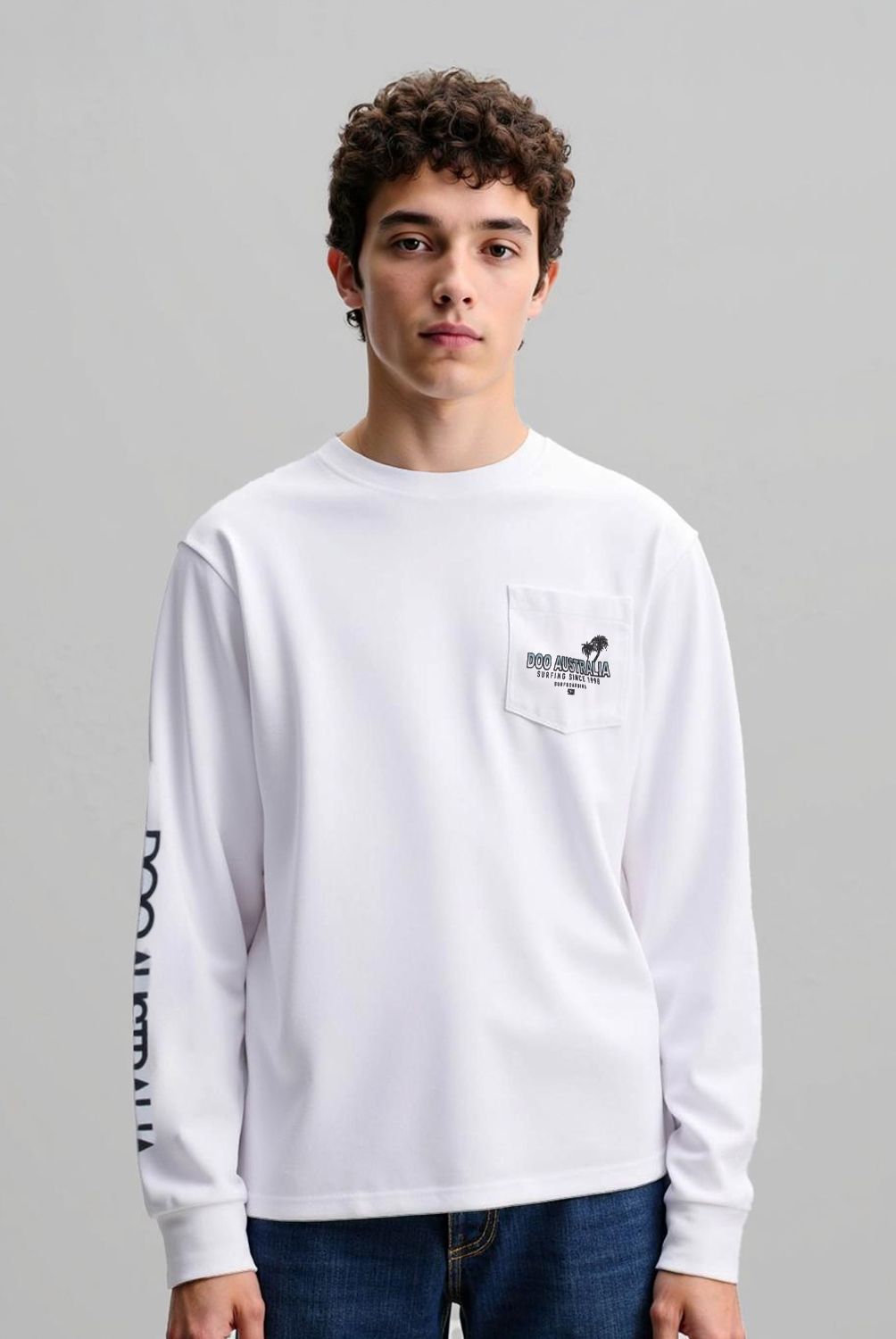 DOO AUSTRALIA - Polera Doo Australia Niño Manga Larga Algodón Estampada
