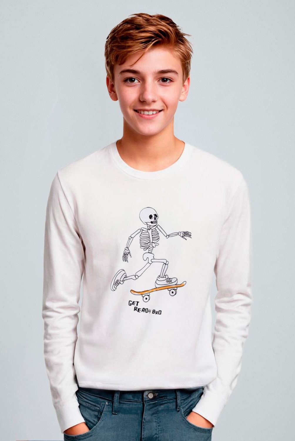 FEDERATION - Polera Manga Larga Algodón Estampada Federation Niño