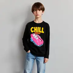 FEDERATION - Polera Manga Larga Algodón Estampada Niño