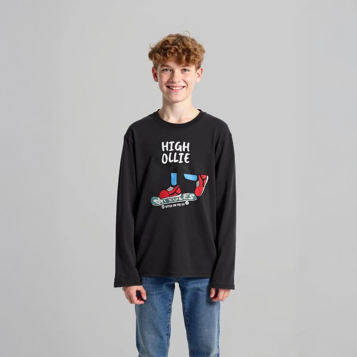 FEDERATION - Polera Manga Larga Algodón Estampada Federation Niño