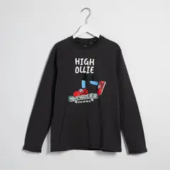 FEDERATION - Polera Manga Larga Algodón Estampada Niño