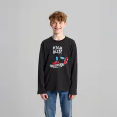 FEDERATION - Polera Manga Larga Algodón Estampada Niño