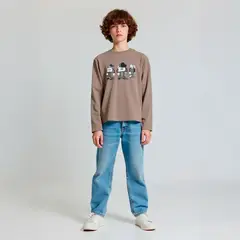 FEDERATION - Polera Manga Larga Algodón Estampada Niño