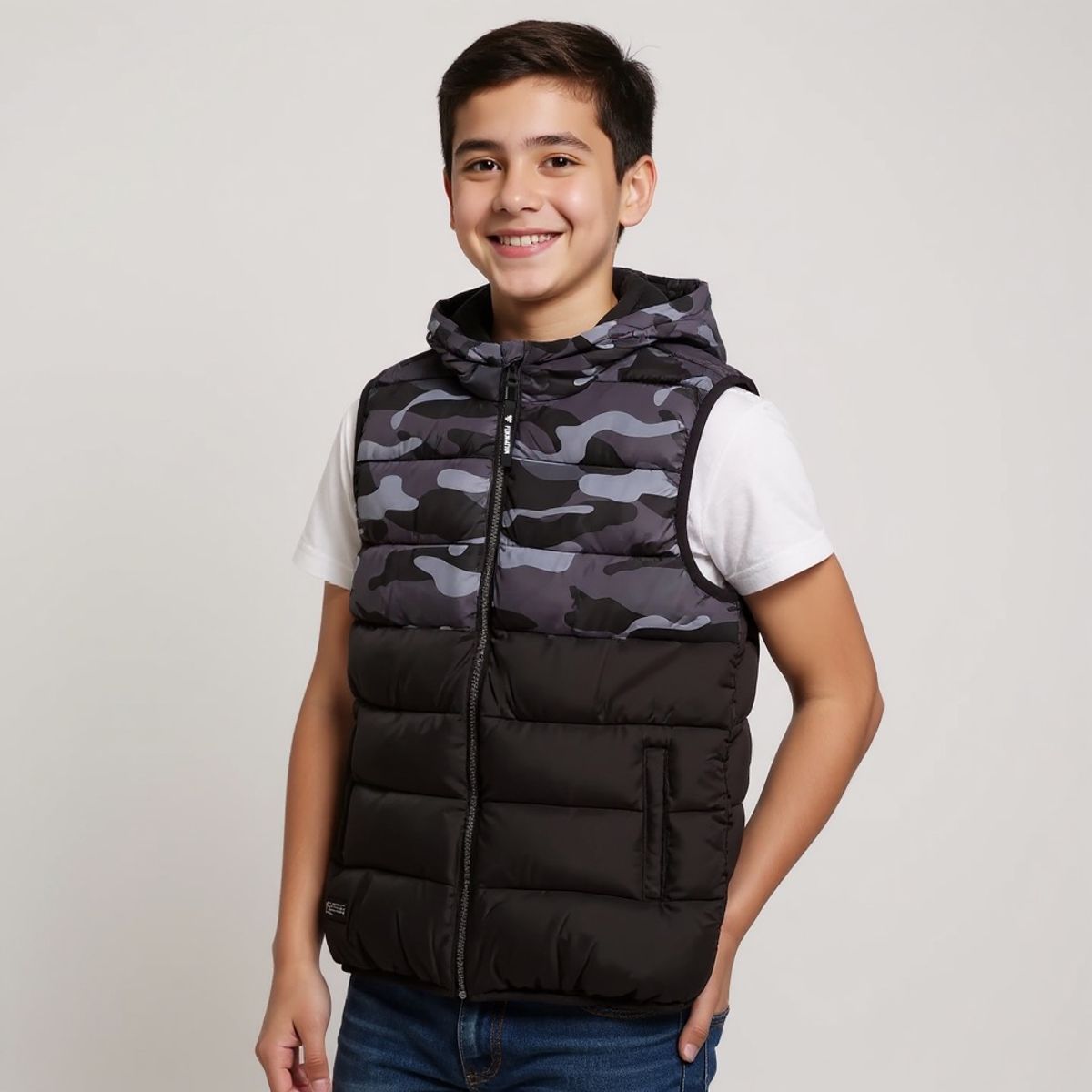 FEDERATION - Chaleco Parka Federation Casual Para Niño con Gorro