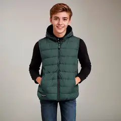 FEDERATION - Chaleco Parka Casual Para Niño con Gorro