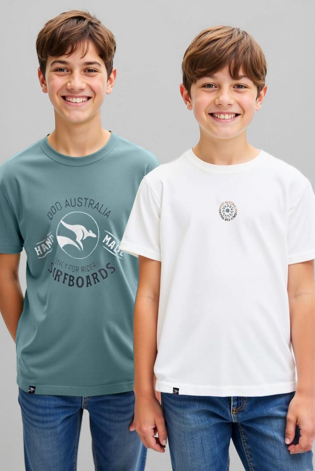 DOO AUSTRALIA - Pack de 2 Poleras Doo Australia Algodón Niño Estampadas