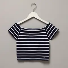 ELEVEN - Polera Casual Niña Rayada Manga Corta Algodón