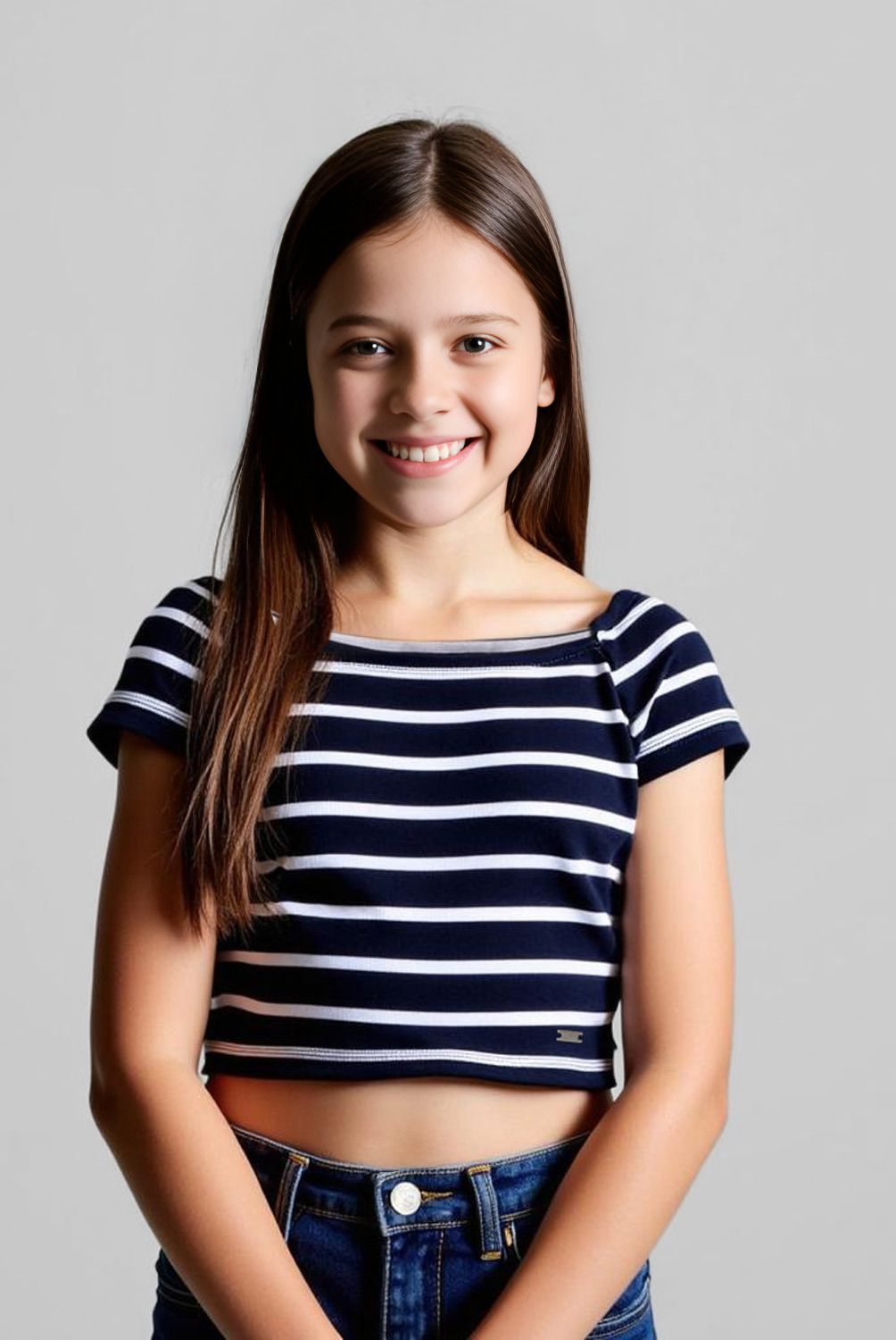ELEVEN - Polera Casual Eleven Niña Rayada Manga Corta Algodón