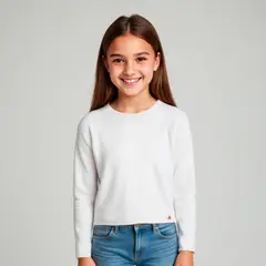 ELEVEN - Polera Casual Algodón Manga Larga Niña