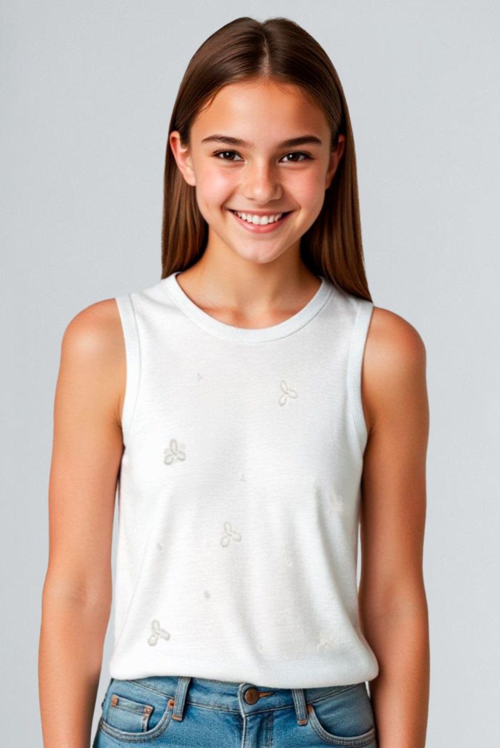 ELEVEN - Polera Sin Mangas Eleven Algodón Niña Blanca