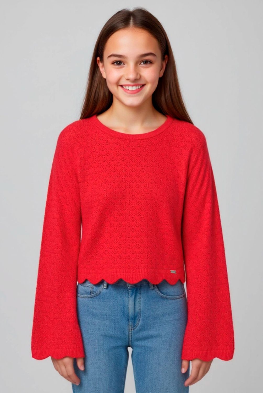 ELEVEN - Sweater Eleven Calado Manga Larga Algodón Acrílico Niña