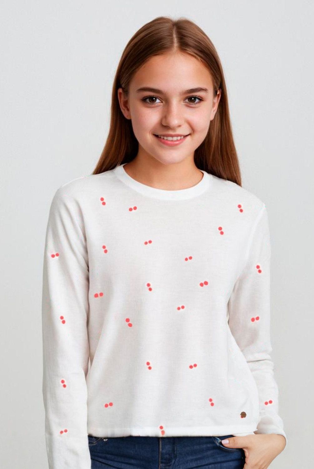 ELEVEN - Polera Manga Larga Algodón Estampada Eleven Niña