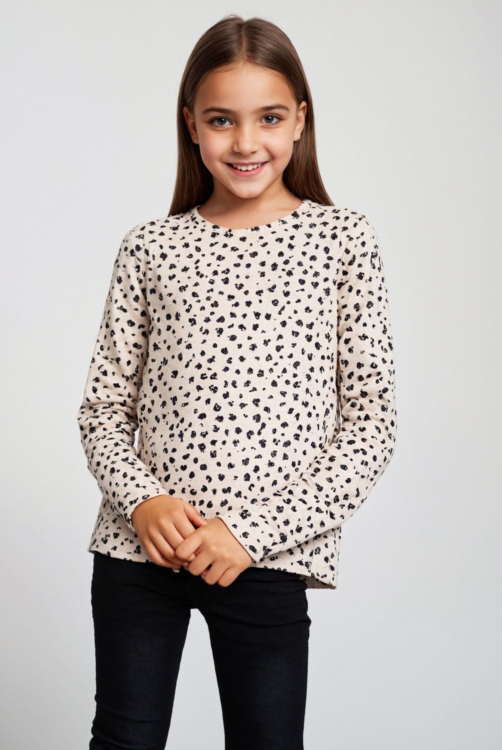 ELEVEN - Polera Manga Larga Algodón Estampada Eleven Niña