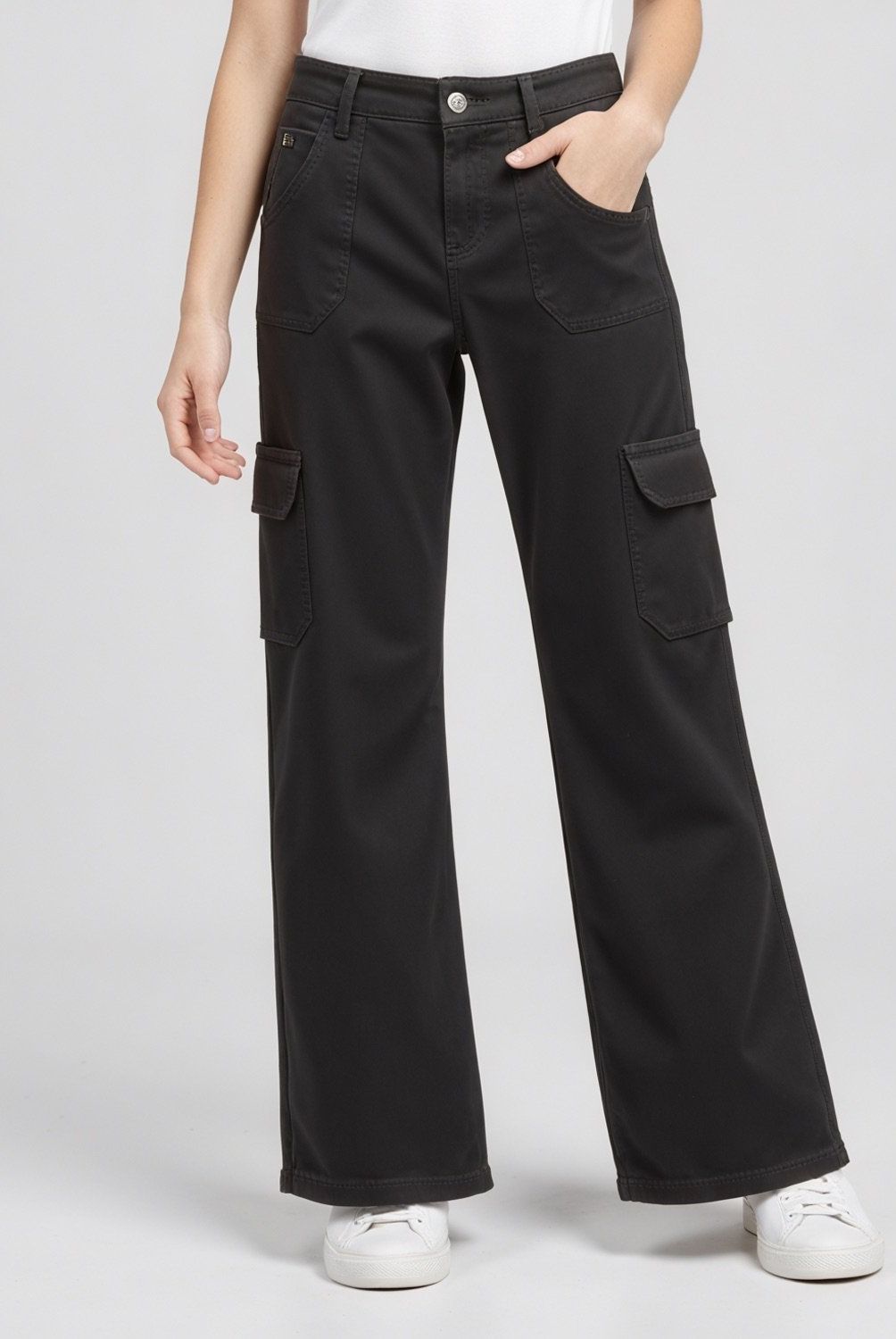 ELEVEN - Pantalón Eleven Cargo Tiro Alto Niña Algodón