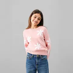 ELEVEN - Sweater Casual Flores Niña Manga Larga
