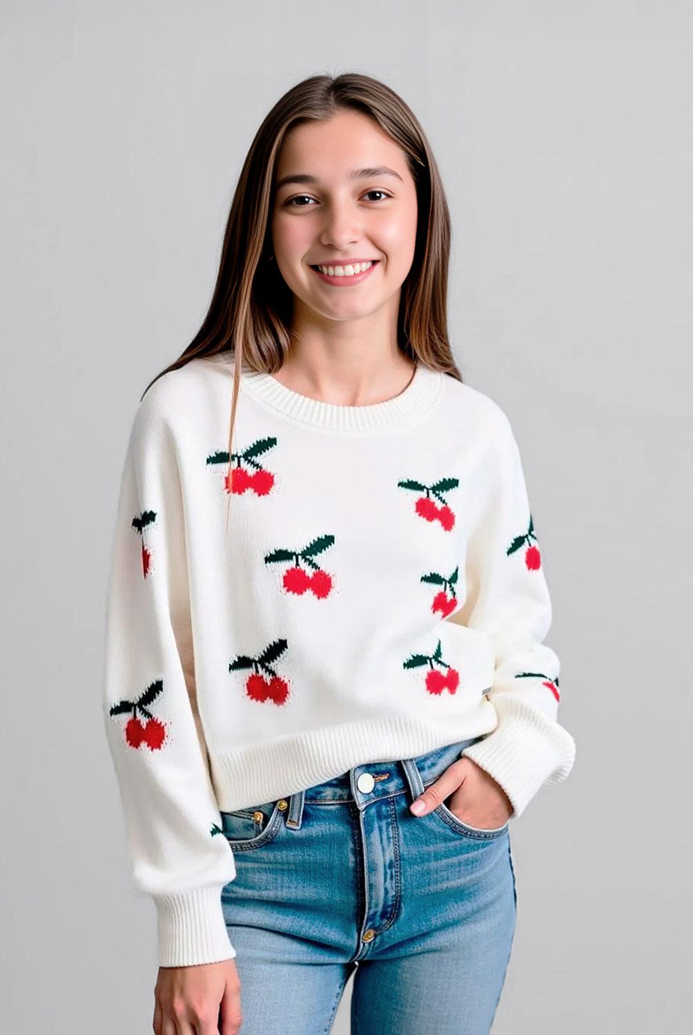 ELEVEN - Sweater Eleven Casual Flores Niña Manga Larga