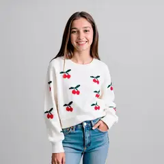 ELEVEN - Sweater Casual Flores Niña Manga Larga