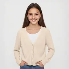 ELEVEN - Chaleco Cárdigan Niña Viscosa Manga Larga Casual