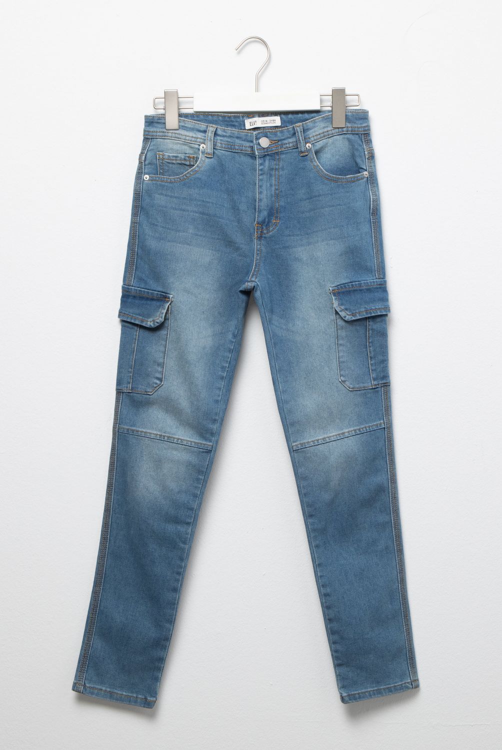 ELEVEN - Jeans Cargo Eleven Algodón Niña Tiro Medio