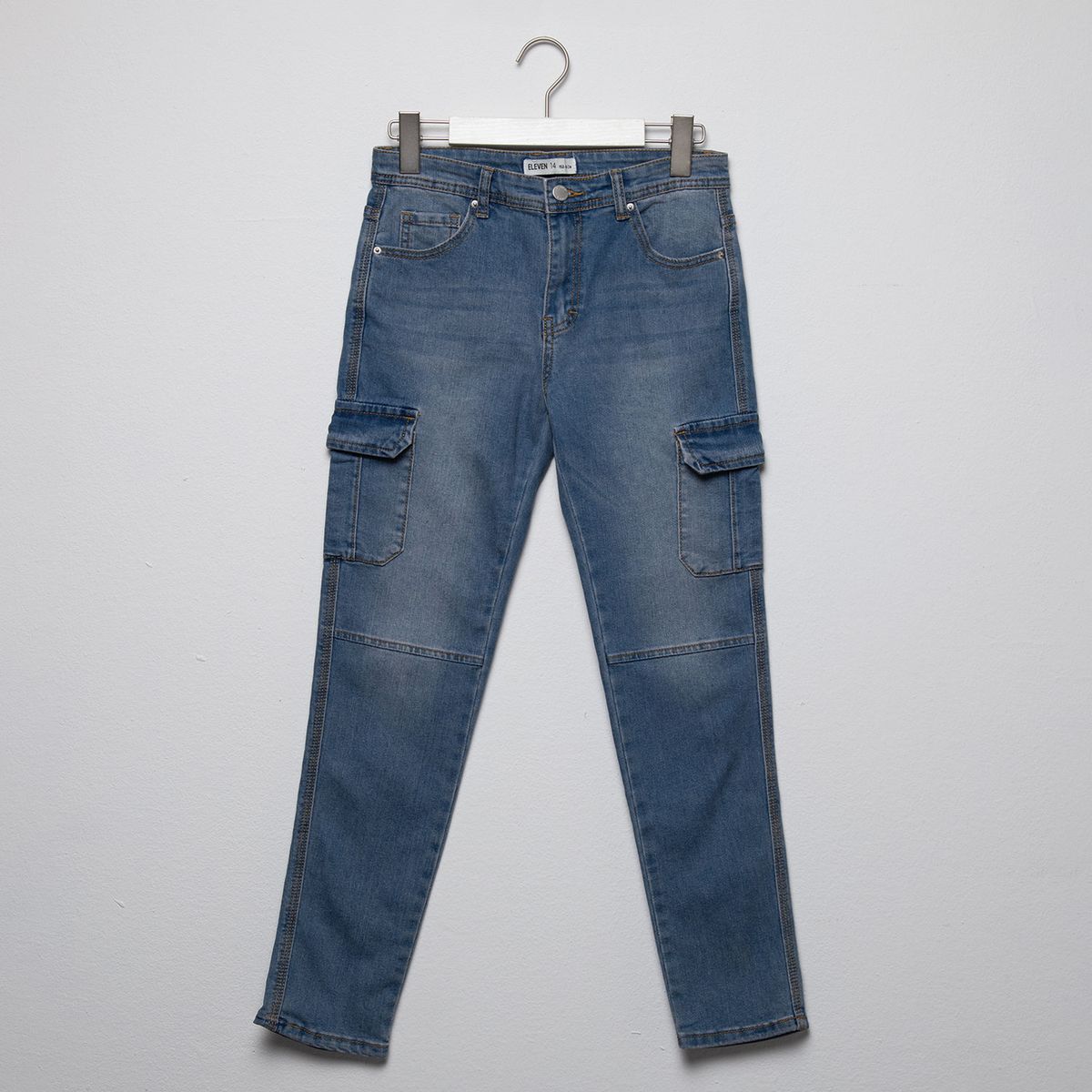 ELEVEN - Jeans Cargo Eleven Algodón Niña Tiro Medio