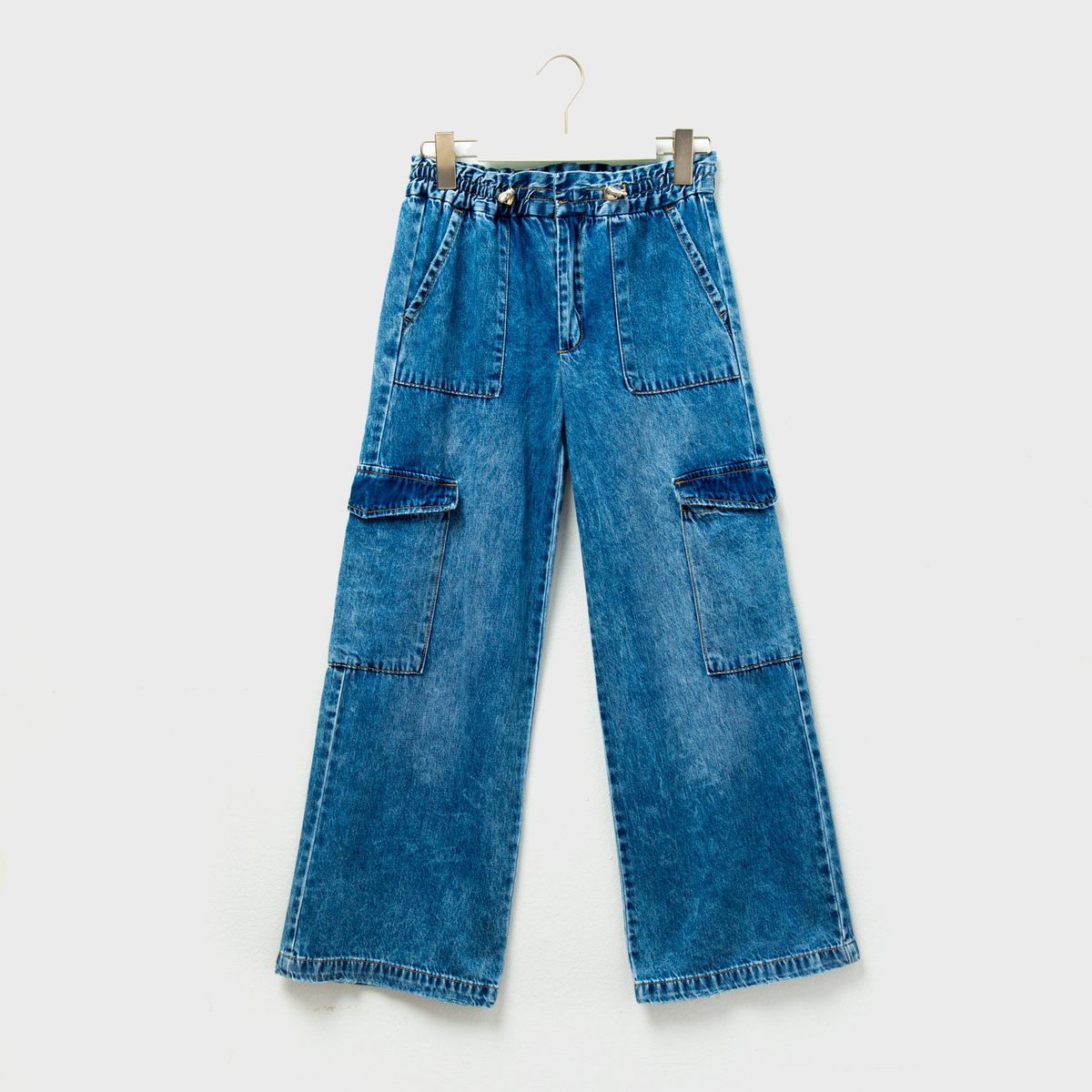 ELEVEN - Jeans Eleven Cargo Wide Leg Algodón Niña