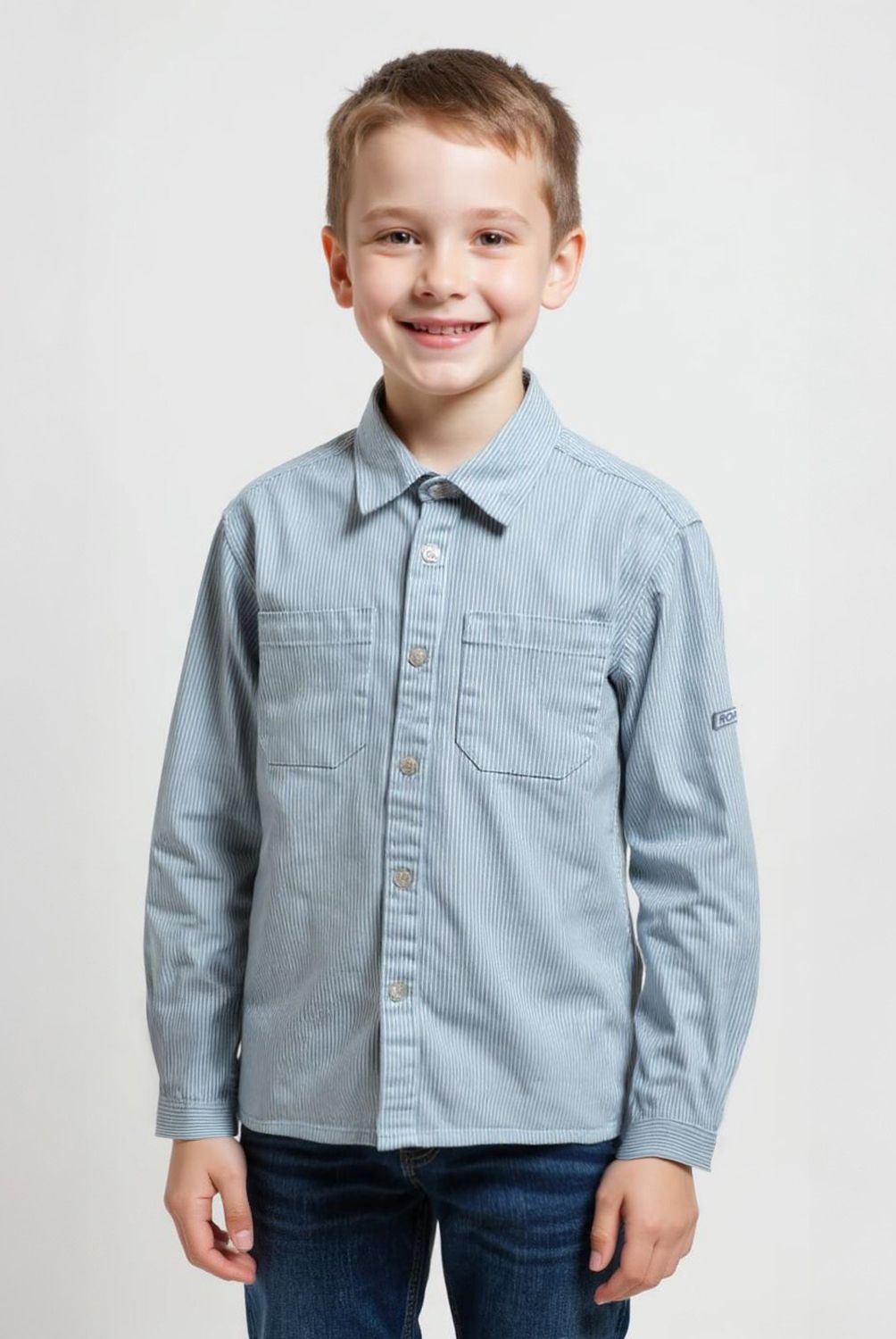 YAMP - Camisa Denim Rayas Niño Yamp Manga Larga Algodón