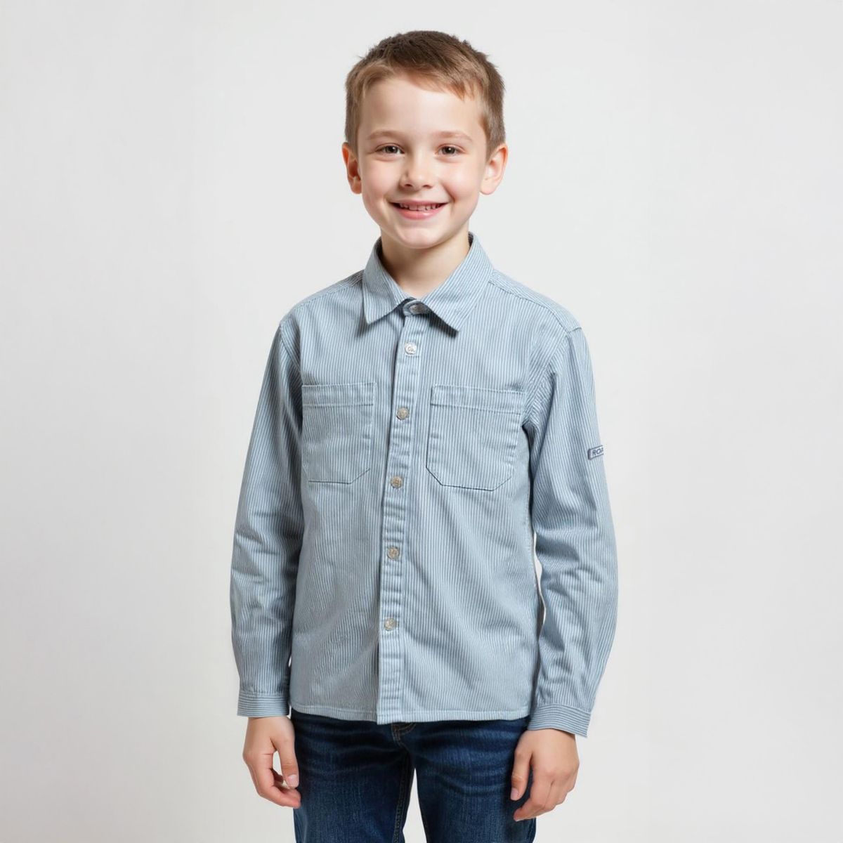 YAMP - Camisa Denim Rayas Niño Yamp Manga Larga Algodón