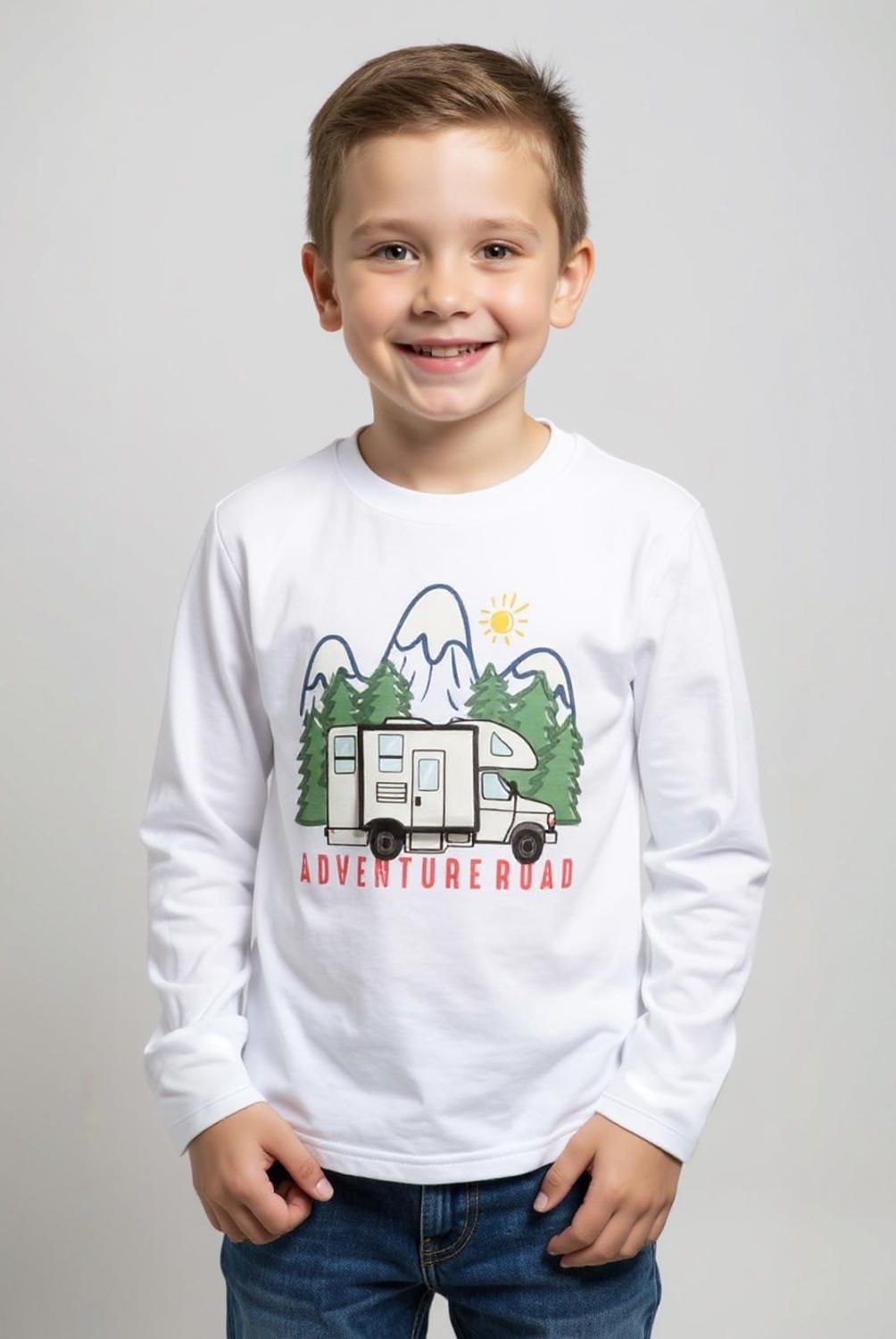 YAMP - Polera Manga Larga Algodón Estampada Niño Yamp