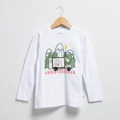 YAMP - Polera Manga Larga Algodón Estampada Niño