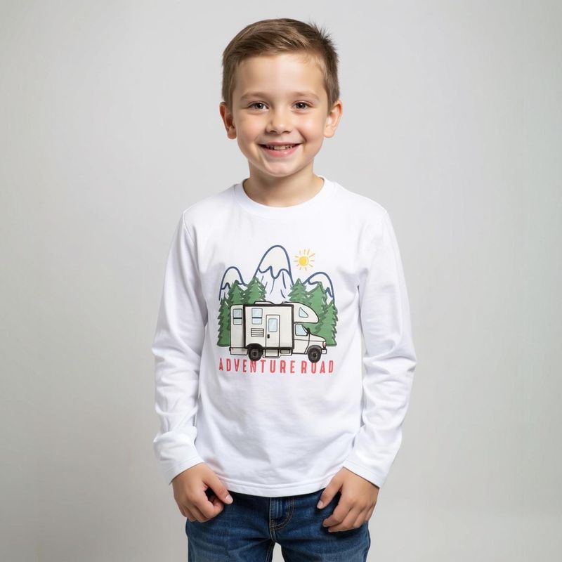 YAMP - Polera Manga Larga Algodón Estampada Niño Yamp